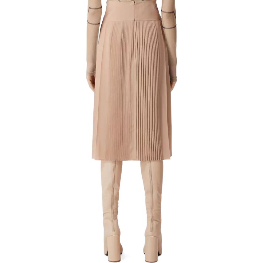 (Women) Burberry FW22  Khaki Pleated Crepe Midi Casual Dress. 80586591 圖 4