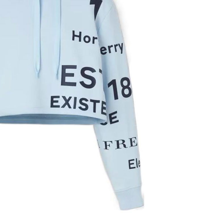 (Women) Burberry FW22  Logo Print Cotton Hoodie Light Blue 80581581 圖 7