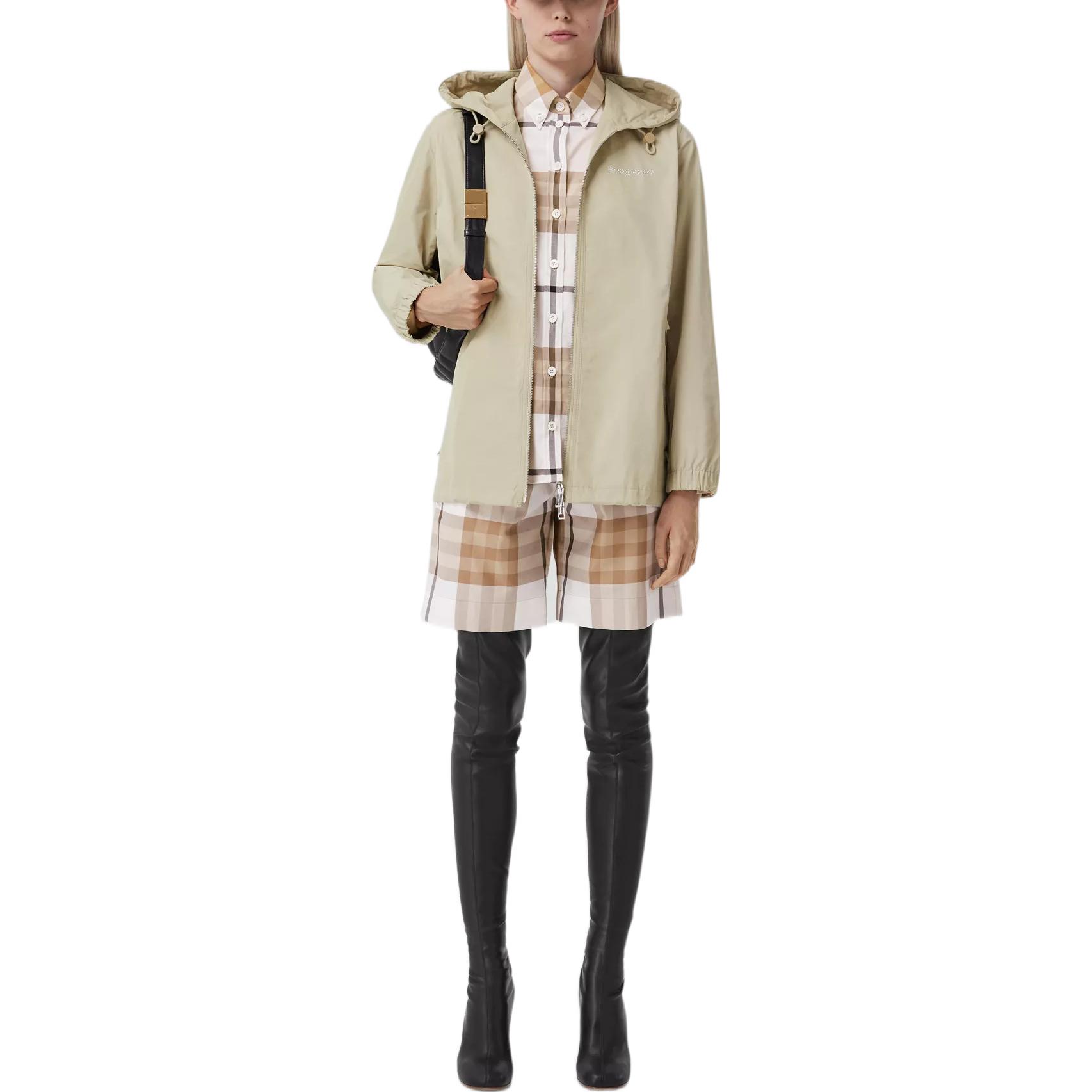 (Women) Burberry FW22  Logo Print Hooded Zip-Up Jacket Soft Yellow Brown 80565781 圖 3