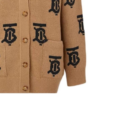 (Women) Burberry FW22 Logo V-Neck Wool Cardigan Beige 80632081 Sizing (Women) Burberry FW22 Logo V-Neck Wool Cardigan Beige 80632081
