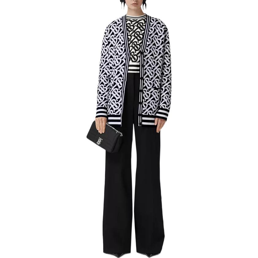 (Women) Burberry FW22  Logo Wool-Blend Sweater in Dark Charcoal Blue. 80584051 圖 3