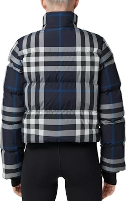 (Women) Burberry FW22 Logo Zip Plaid Short Down Jacket Navy Blue. 80578421 Shop (Women) Burberry FW22 Logo Zip Plaid Short Down Jacket Navy Blue. 80578421