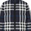 Sizing (Women) Burberry FW22 Logo Zip Plaid Short Down Jacket Navy Blue. 80578421