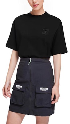 (W) Burberry FW22 Baju T-Shirt Loose Fit Check Panel Crew Neck Hitam. 80615521 Details for (W) Burberry FW22 Baju T-Shirt Loose Fit Check Panel Crew Neck Hitam. 80615521