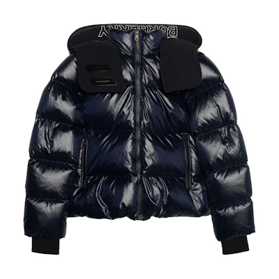 (Women) Burberry FW22 Navy Blue Hooded Zip-Up Down Jacket 80578301