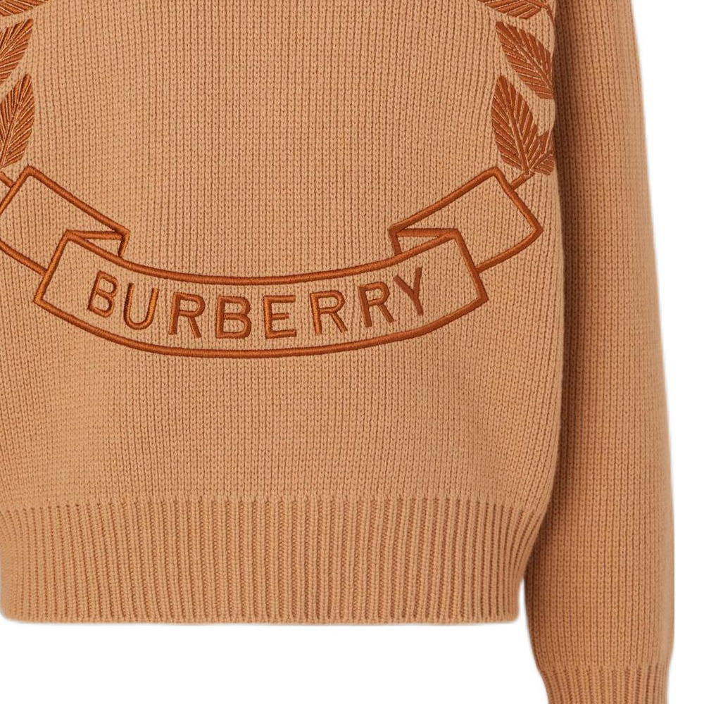 Sizing (Women) Burberry FW22  Oak Leaf Letter Embroidery Wool Sweater Brown. 80621031