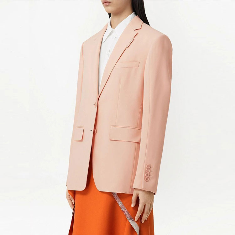 Purchase (W) Burberry 2022秋冬粉紅羊毛單排扣A字版型西裝外套 80553991