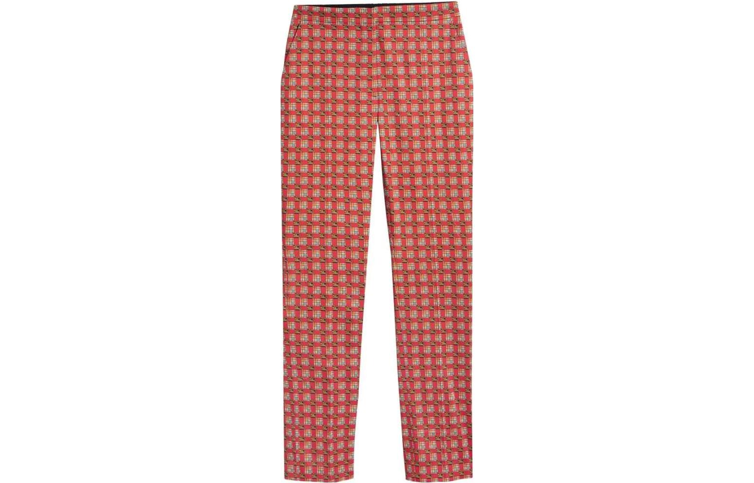 (Women) Burberry FW22  Red Checkered Print Casual Pants 80025851 圖 2