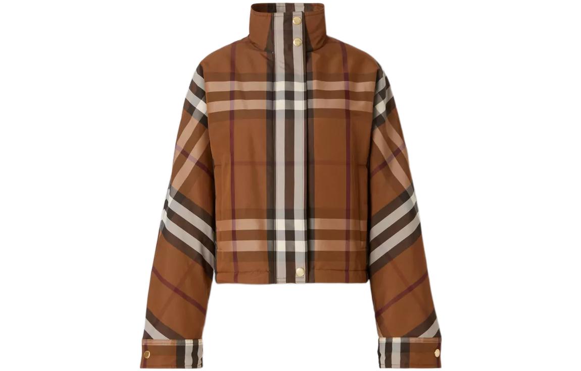 (Women) Burberry FW22  Short Zip-Up Jacket Checkered Birch Brown. 80596721 圖 2