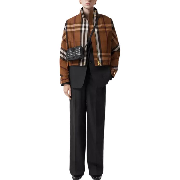 (Women) Burberry FW22  Short Zip-Up Jacket Checkered Birch Brown. 80596721 圖 3