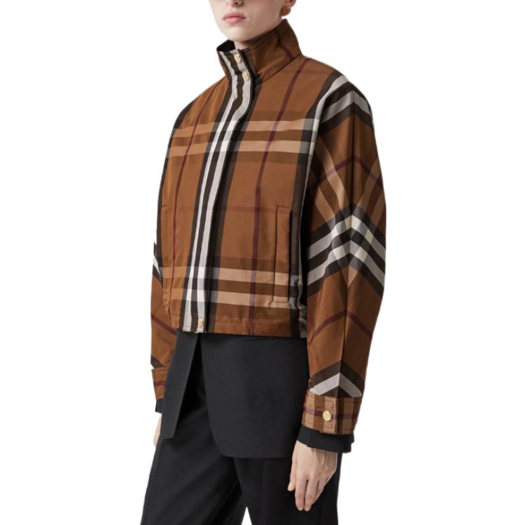 (Women) Burberry FW22  Short Zip-Up Jacket Checkered Birch Brown. 80596721 圖 4