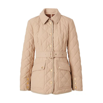 (Women) Burberry FW22 Solid Belted Jacket in Khaki Color 80565761