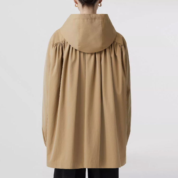 (Women) Burberry FW22  Solid Color Hooded Drawstring Jacket Tan 80642801 圖 5