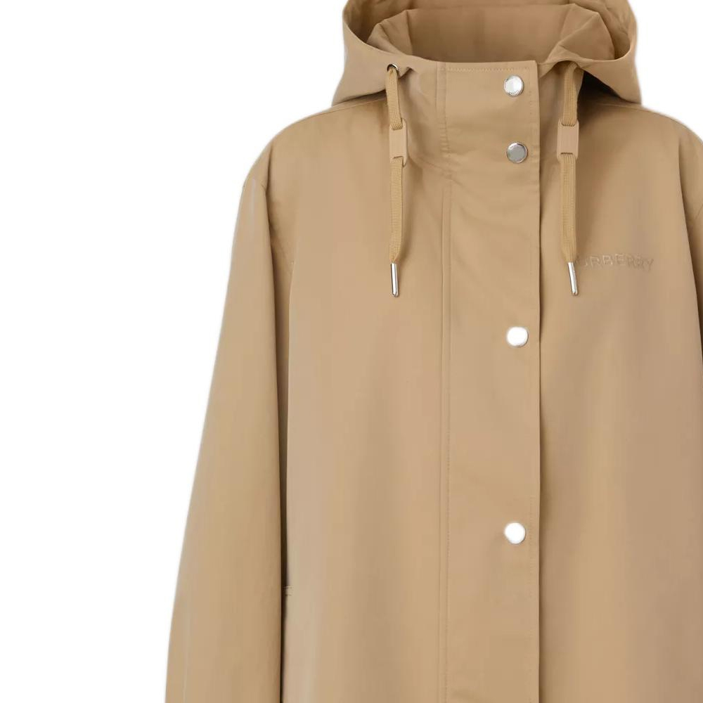 (Women) Burberry FW22  Solid Color Hooded Drawstring Jacket Tan 80642801 圖 6