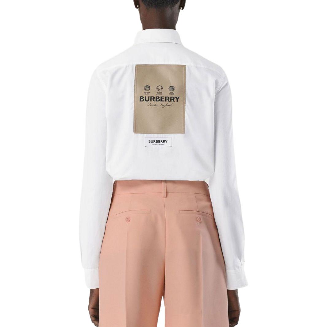 (Women) Burberry FW22  Solid White Long Sleeve Cotton Poplin Shirt. 8057335 圖 4