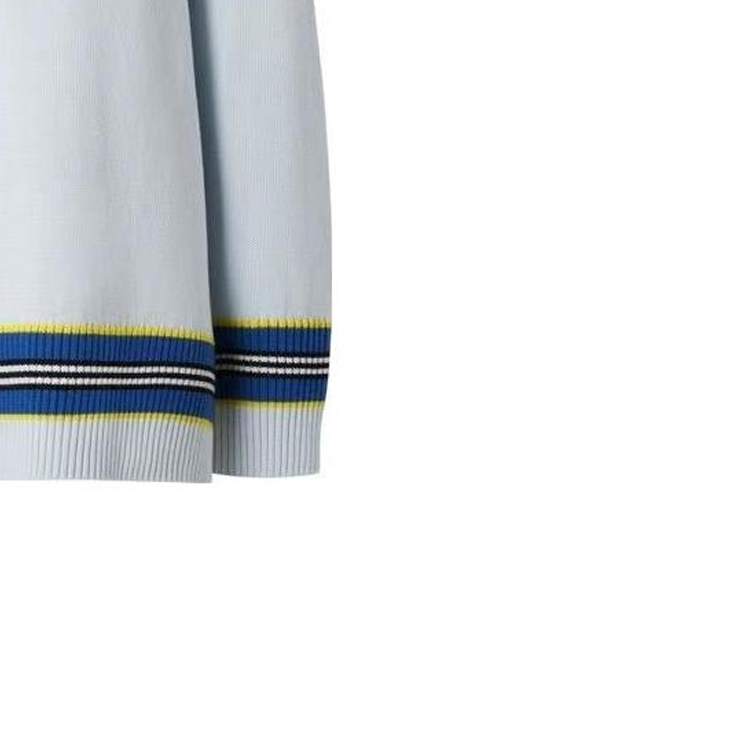 Details for (Women) Burberry FW22  Striped Color-Block V-Neck Knit Sweater Blue. 80397631