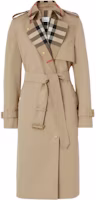 (Women) Burberry FW22 Trench Coat with Belt and Check Collar in Khaki. 80607351 (Women) Burberry FW22 Trench Coat with Belt and Check Collar in Khaki. 80607351