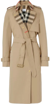 (W) Burberry FW22 卡其色腰帶格紋領風衣外套. 80607351 Order (W) Burberry FW22 卡其色腰帶格紋領風衣外套. 80607351