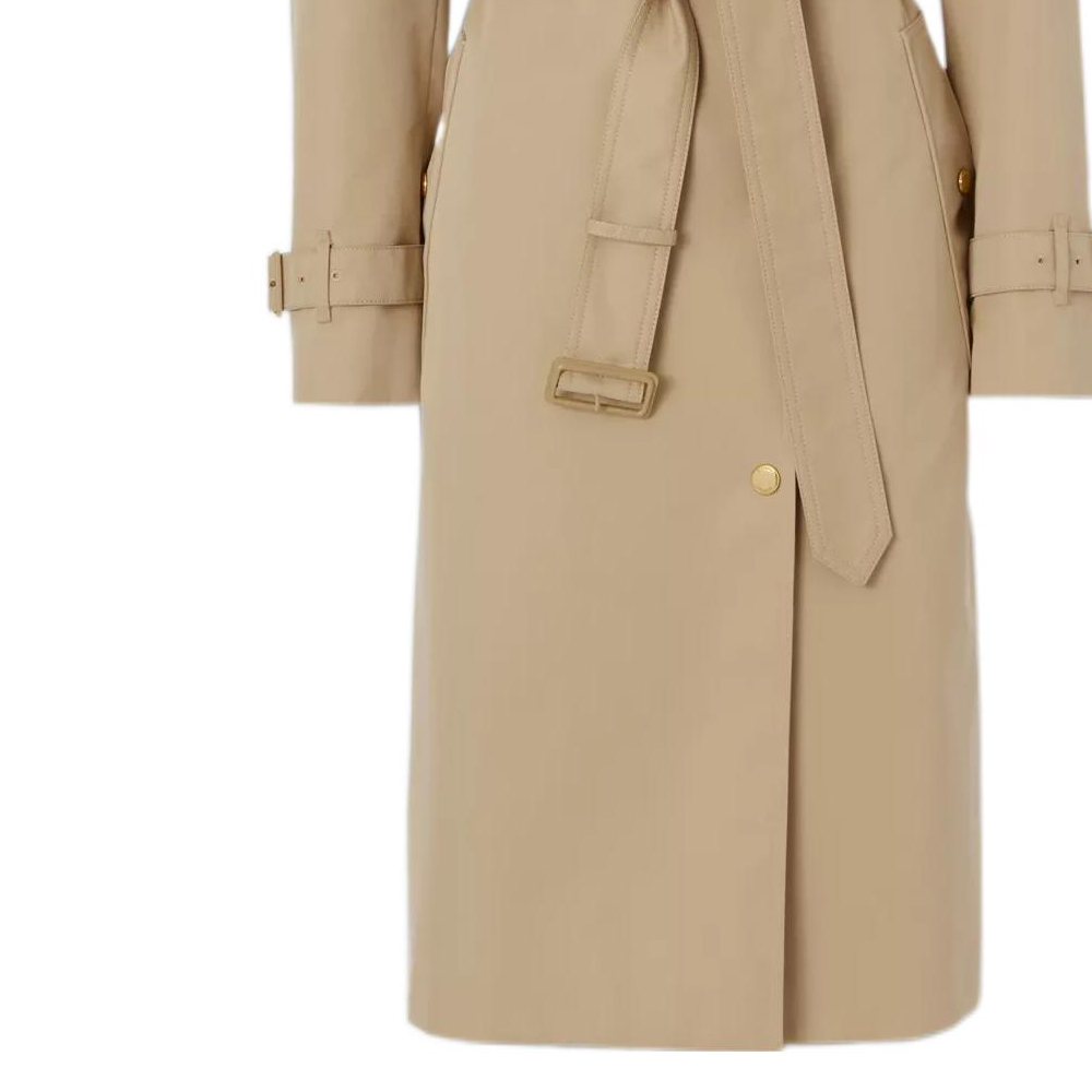 (Women) Burberry FW22  Trench Coat with Belt and Check Collar in Khaki. 80607351 圖 7