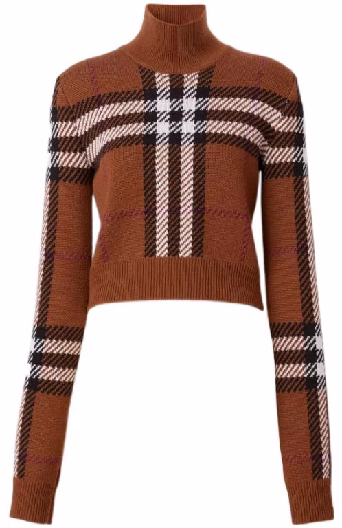 women-burberry-fw-22-turtleneck-check-knit-sweater-birch-brown-short-style-80632211