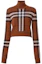 Buy (Women) Burberry FW22 Turtleneck Check Knit Sweater Birch Brown Short Style. 80632211