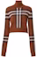 Order (Women) Burberry FW22 Turtleneck Check Knit Sweater Birch Brown Short Style. 80632211