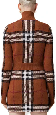 (Women) Burberry FW22 Turtleneck Check Knit Sweater Birch Brown Short Style. 80632211 Shop (Women) Burberry FW22 Turtleneck Check Knit Sweater Birch Brown Short Style. 80632211