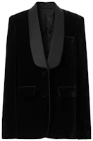 (Women) Burberry FW22 Velvet Jacket with Satin Trim Black 80620091 (Women) Burberry FW22 Velvet Jacket with Satin Trim Black 80620091