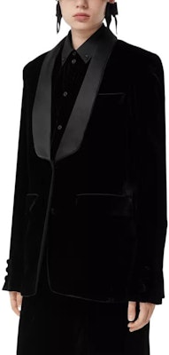 (W) Burberry FW22 絲絨黑色外套搭配緞面滾邊 80620091 Purchase (W) Burberry FW22 絲絨黑色外套搭配緞面滾邊 80620091