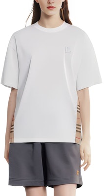 (W) Burberry 2022秋冬 白色格纹宽松圆领短袖T恤 80615531 Details for (W) Burberry 2022秋冬 白色格纹宽松圆领短袖T恤 80615531