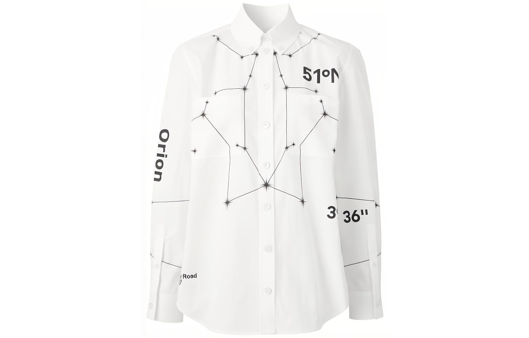 (Women) Burberry FW22  White Constellation Print Long-Sleeve Shirt. 80611571
