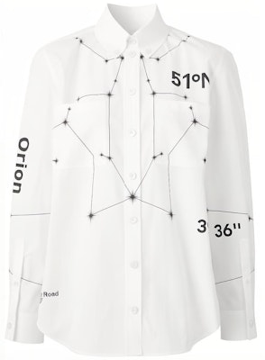 (W) 博柏利 2022秋冬 白色星座印花长袖衬衫 80611571 Buy (W) 博柏利 2022秋冬 白色星座印花长袖衬衫 80611571