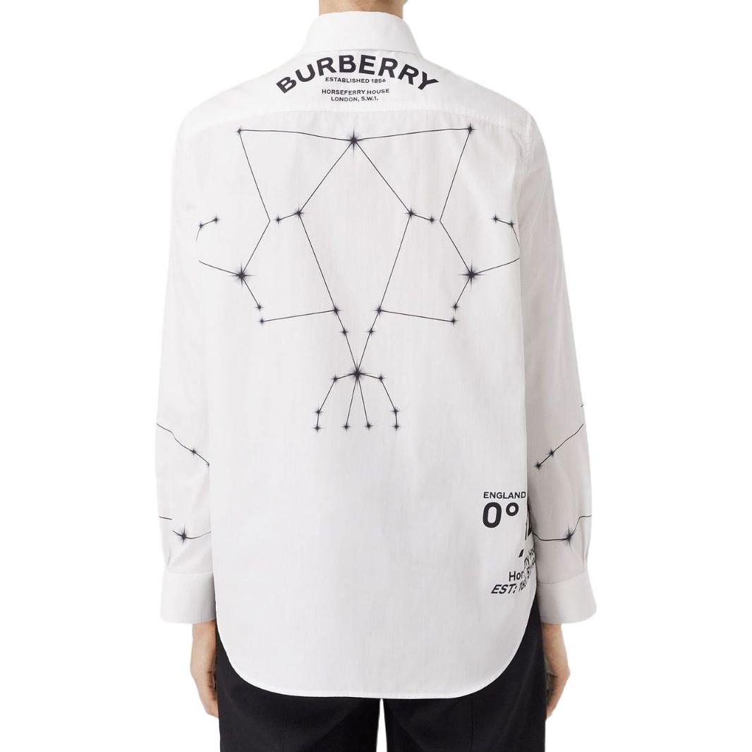 Shop (W) 博柏利 2022秋冬 白色星座印花长袖衬衫 80611571