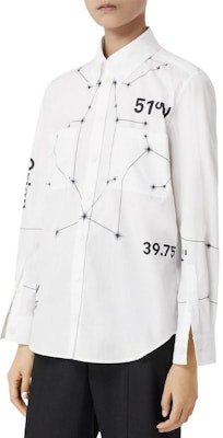 (W) 博柏利 2022秋冬 白色星座印花长袖衬衫 80611571 Purchase (W) 博柏利 2022秋冬 白色星座印花长袖衬衫 80611571