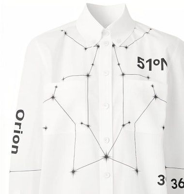 (W) 博柏利 2022秋冬 白色星座印花长袖衬衫 80611571 Details for (W) 博柏利 2022秋冬 白色星座印花长袖衬衫 80611571