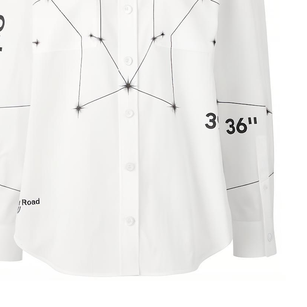 Sizing (W) 博柏利 2022秋冬 白色星座印花长袖衬衫 80611571