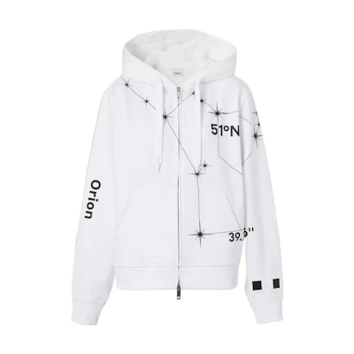 (Women) Burberry FW22 White Hoodie with Constellation Print. 80614511