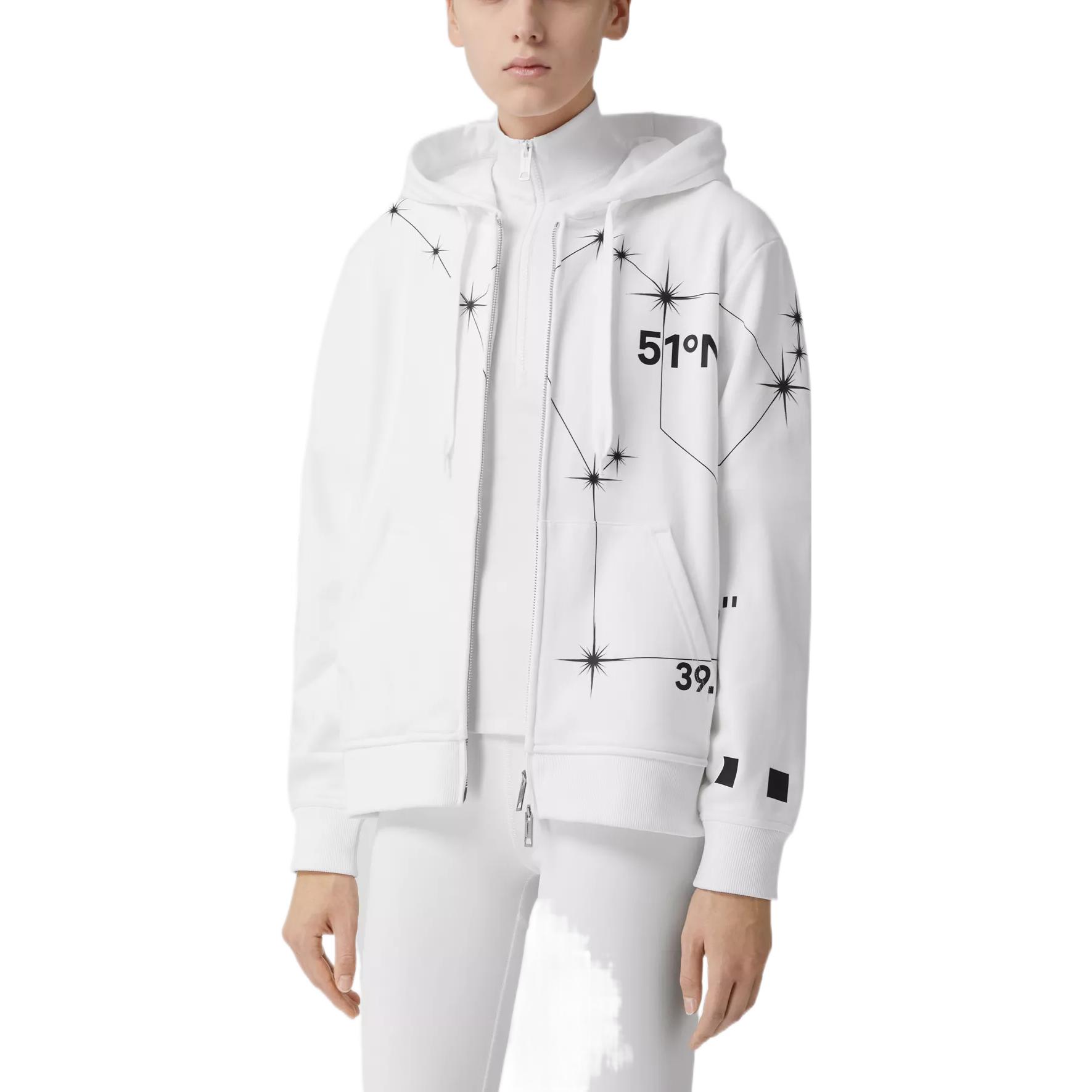 (Women) Burberry FW22  White Hoodie with Constellation Print. 80614511 圖 3