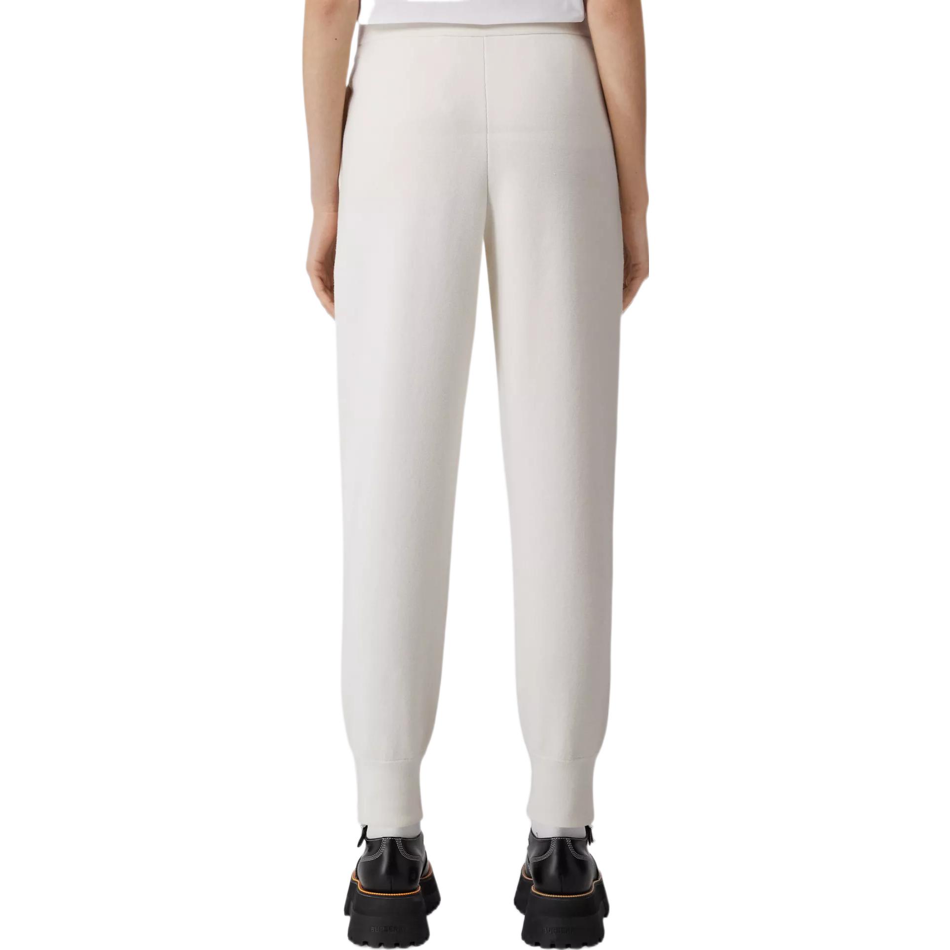 Shop (W) Burberry FW22 Seluar Jogger Putih Knit dengan Logo Monogram. 80586051