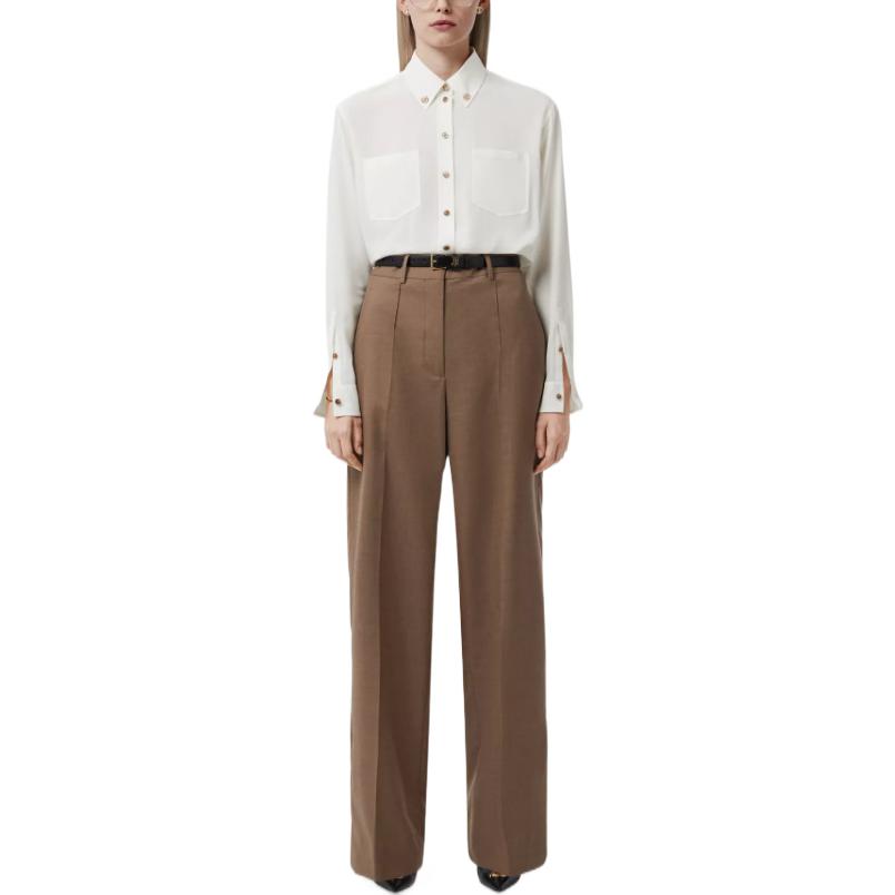 (Women) Burberry FW22  White Solid Pocket Front Shirt 80554451 圖 3