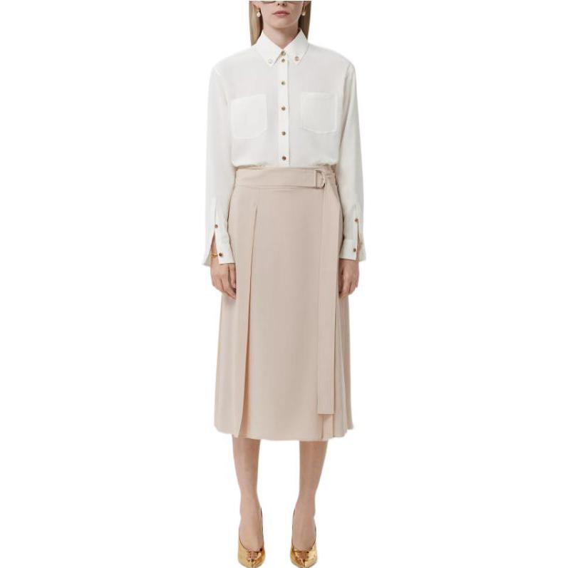 (Women) Burberry FW22  White Solid Pocket Front Shirt 80554451 圖 4