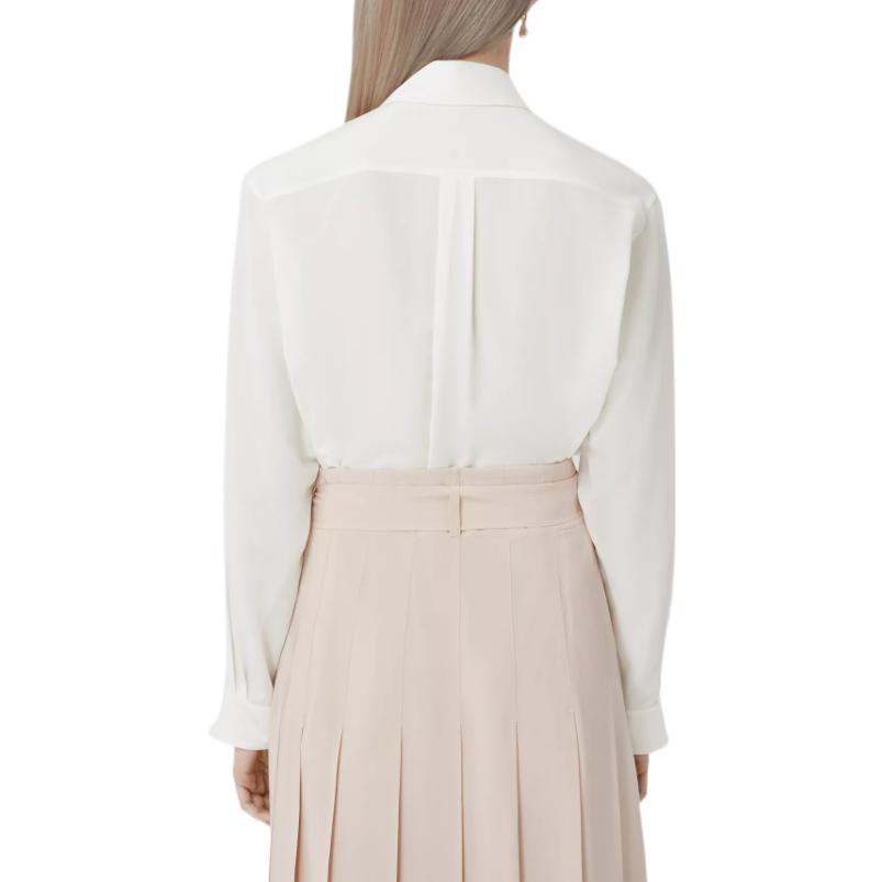 (Women) Burberry FW22  White Solid Pocket Front Shirt 80554451 圖 5