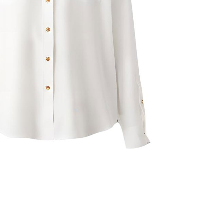 (Women) Burberry FW22  White Solid Pocket Front Shirt 80554451 圖 7
