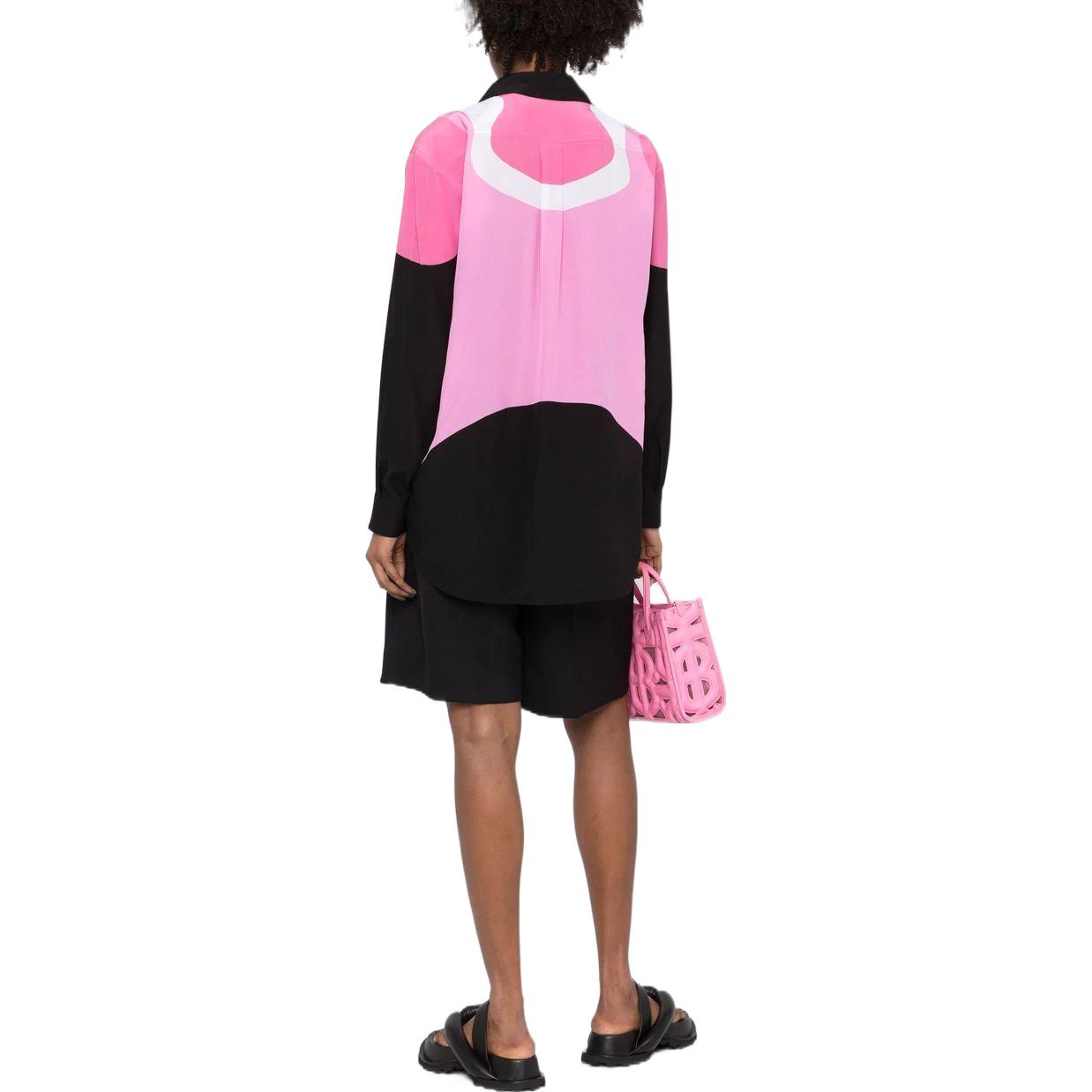 (Women) Burberry FW22 Abstract Pattern Colorblock Printed Shirt Pink Women’s 80546221 圖 4