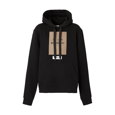 (Women) Burberry FW22 Black Hoodie with Logo Print 80571221