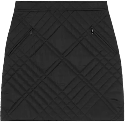 (Women) Burberry FW22 Black Quilted Check Mini Skirt with Zip Pocket 80609631 Order (Women) Burberry FW22 Black Quilted Check Mini Skirt with Zip Pocket 80609631