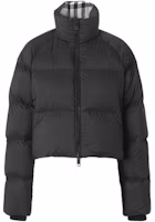 Order (W) Burberry FW22 Jaket Puffer Leher Tinggi Zip Hitam Pendek. 80447301