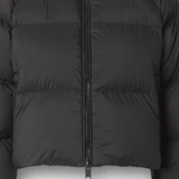 Sizing (W) Burberry FW22 Jaket Puffer Leher Tinggi Zip Hitam Pendek. 80447301