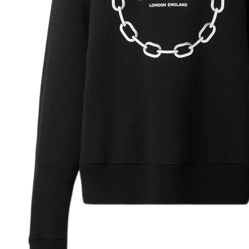Shop (W) バーバリー FW22 チェーンレタープリント クルーネックセーター レディース ブラック 80632391