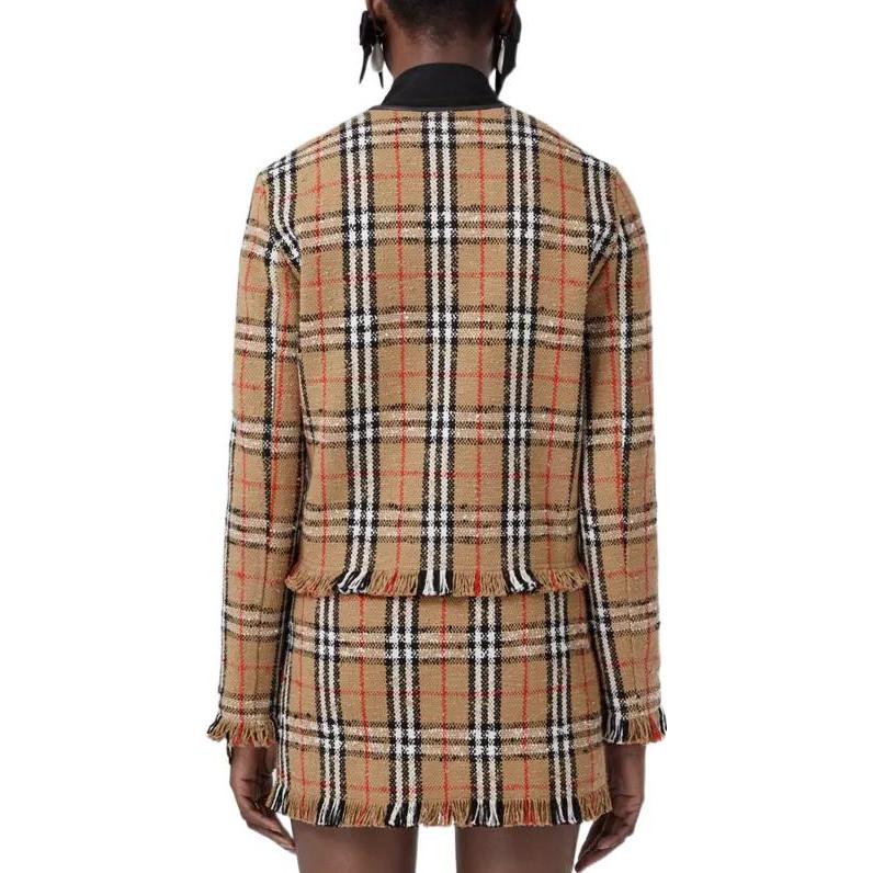 (Women) Burberry FW22 Check Fringe Mini Skirt Beige  Casual Skirt. 80632281 圖 4